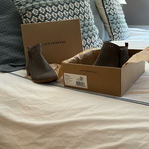 Lucky Brand Perforated Bootie Grey